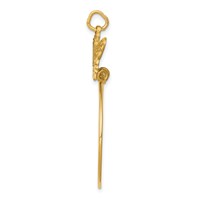 14K Yellow Gold Filigree Butterfly Charm Holder Pendant view 2