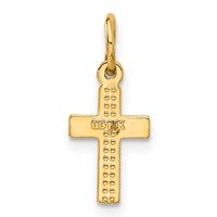 14K Yellow Gold Tiny Cross Charm view 3