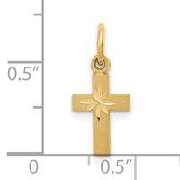 14K Yellow Gold Tiny Cross Charm view 4