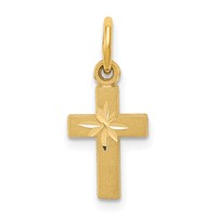 14K Yellow Gold Tiny Cross Charm view 1