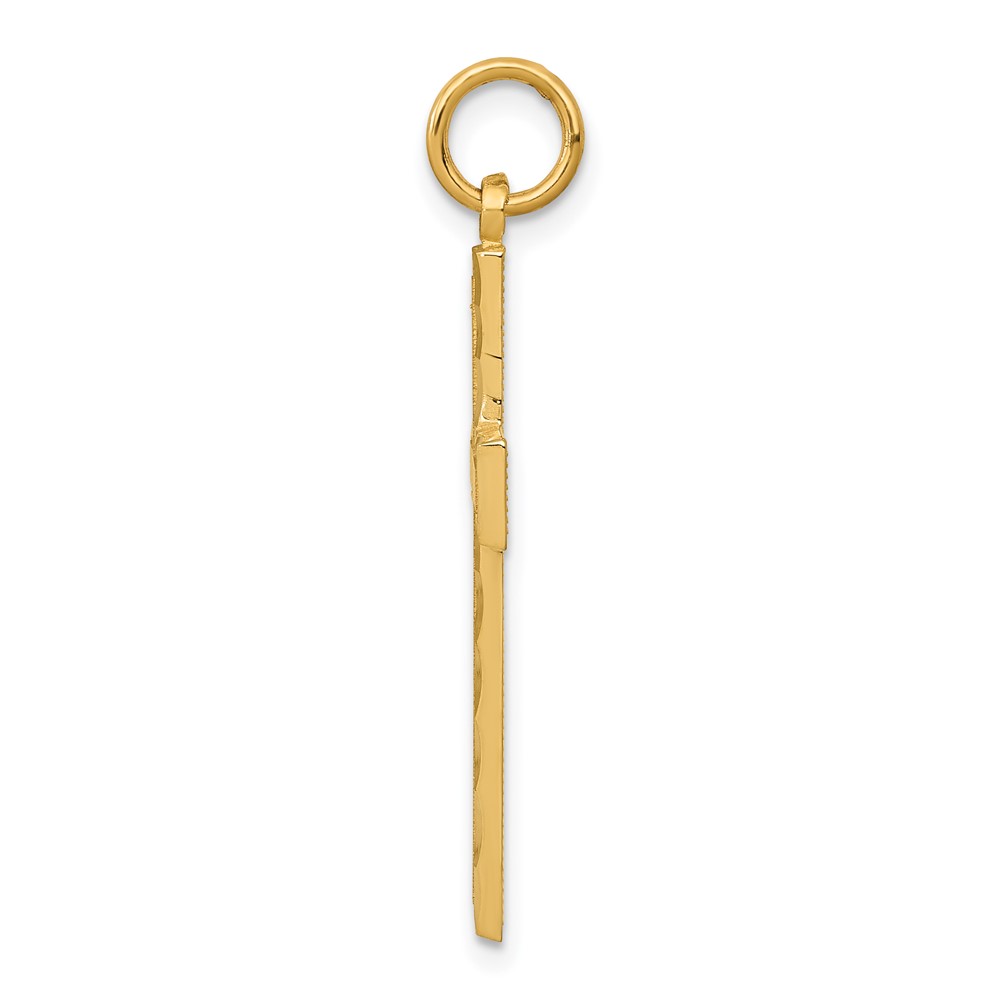 14K Diamond-cut Cross Charm (C774)