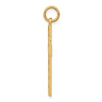 14K Yellow Gold Diamond-cut Cross Charm view 2
