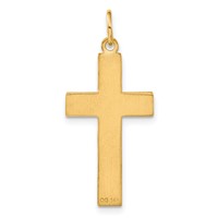 14K Yellow Gold Diamond-cut Cross Charm view 3