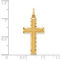 14K Yellow Gold Diamond-cut Cross Charm view 4
