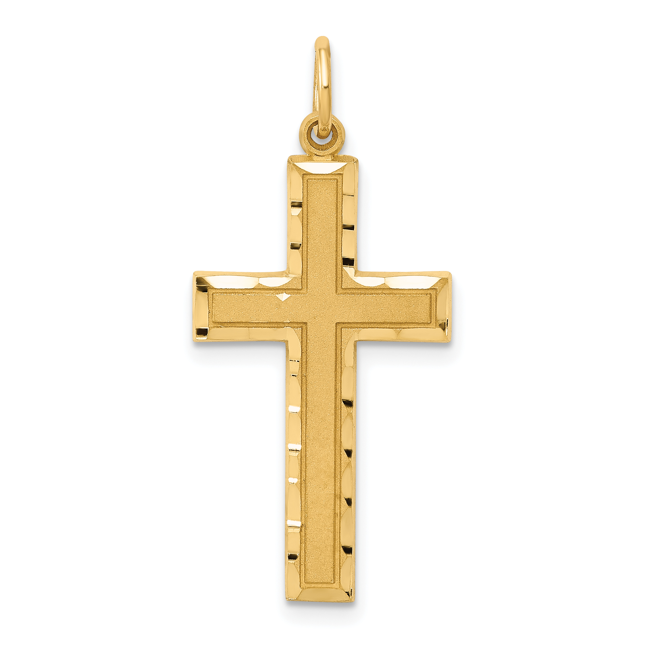 14K Diamond-cut Cross Charm (C774)
