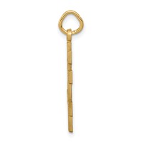 14K Yellow Gold Satin and Textured Diamond-cut Eastern Orthodox Cross Charm view 2
