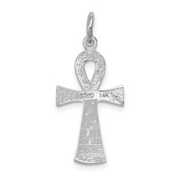 14K White Gold Ankh Cross Pendant view 4