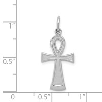 14K White Gold Ankh Cross Pendant view 3