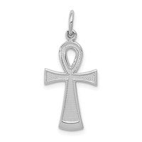 14K White Gold Ankh Cross Pendant view 1