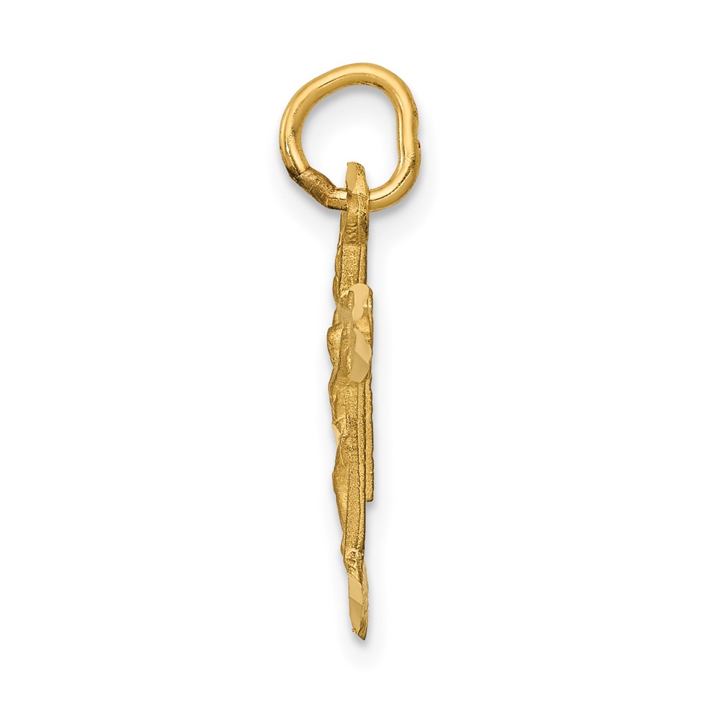 14k INRI Diamond-cut Crucifix Charm (C794)