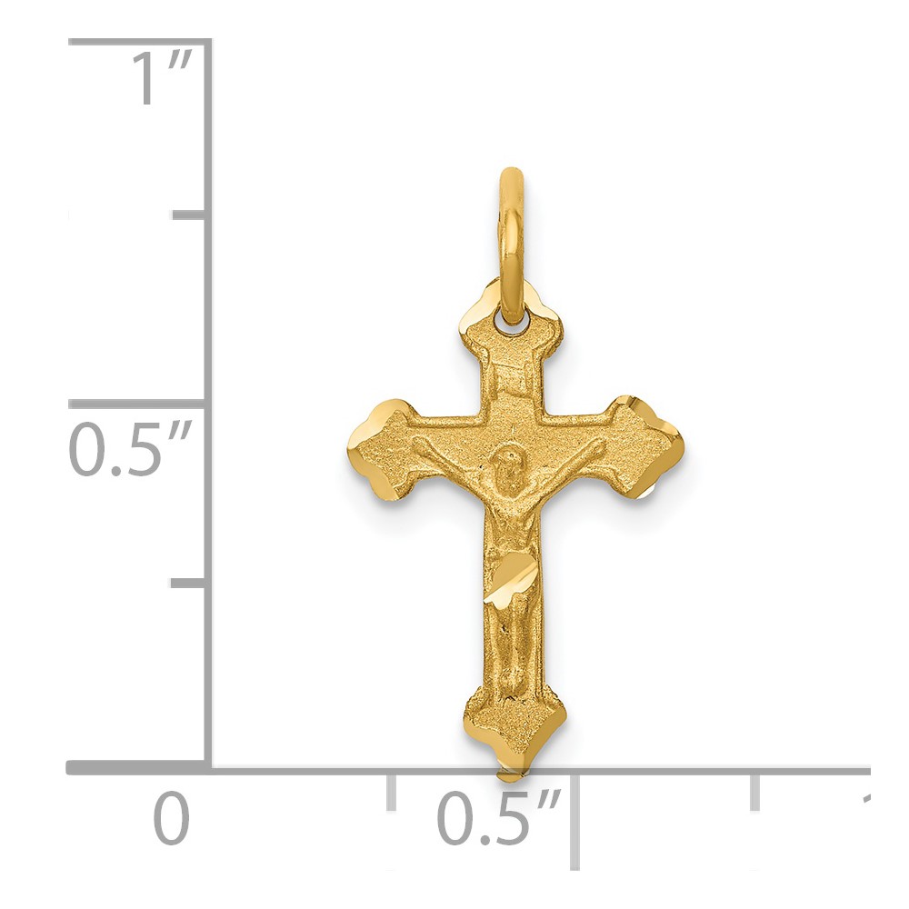 14k INRI Diamond-cut Crucifix Charm (C794)