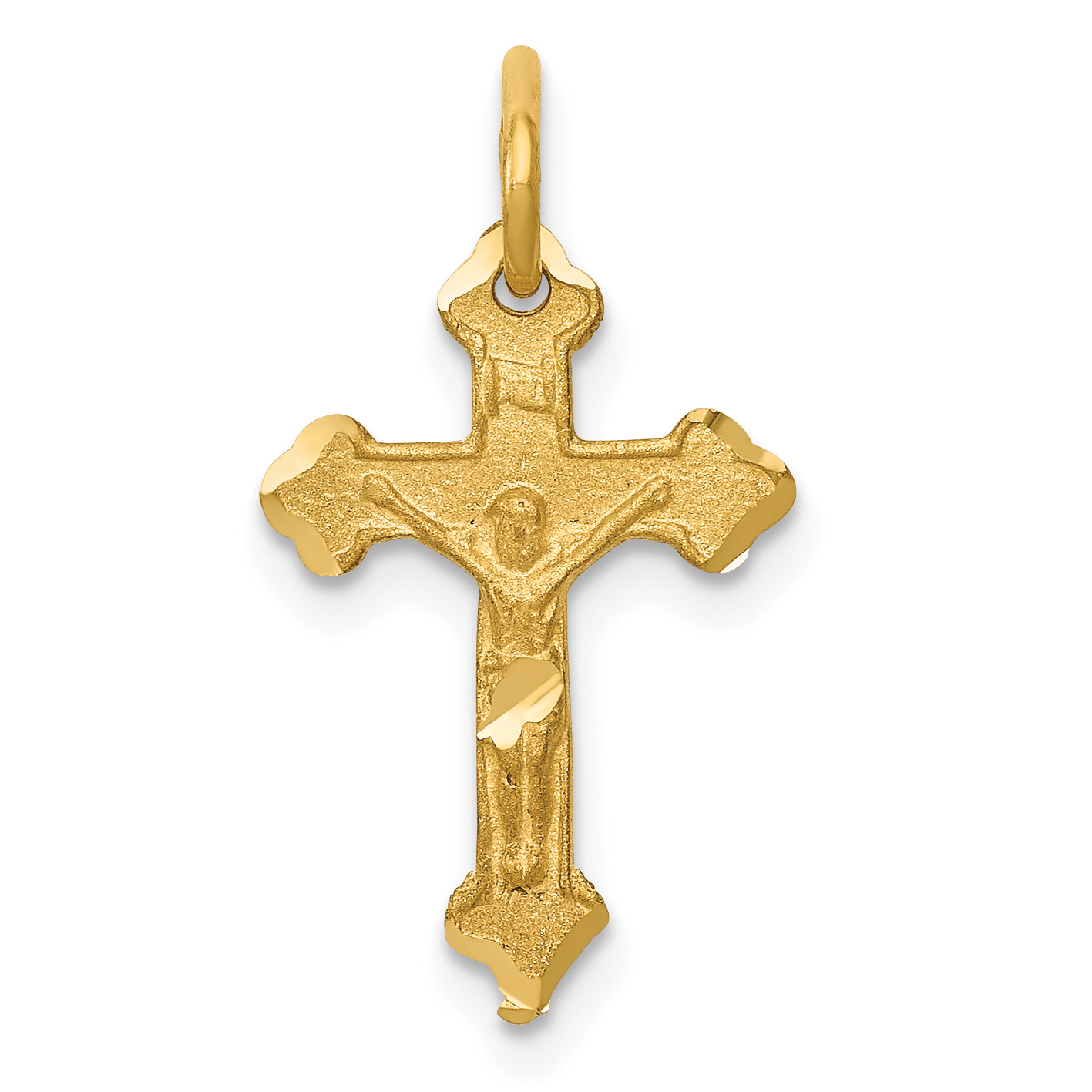 14k INRI Diamond-cut Crucifix Charm (C794)