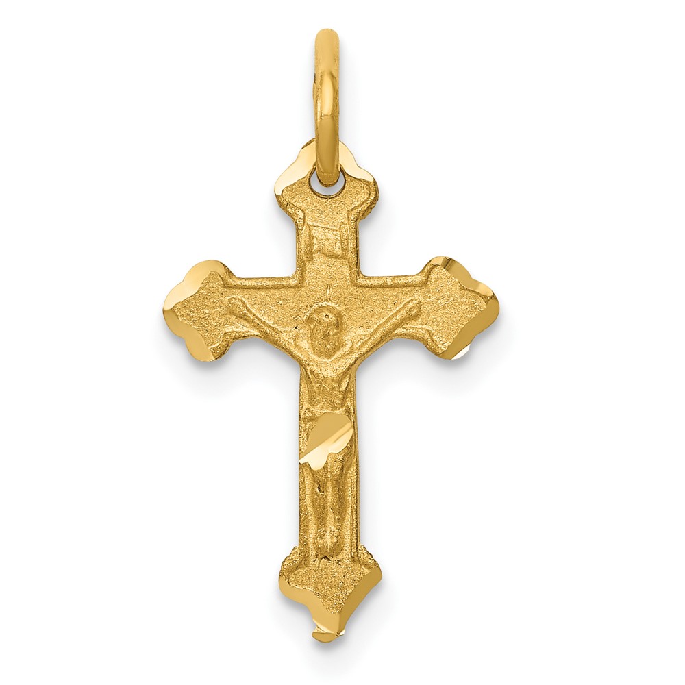 14k INRI Diamond-cut Crucifix Charm (C794)