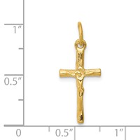14K Yellow Gold Crucifix Charm view 3