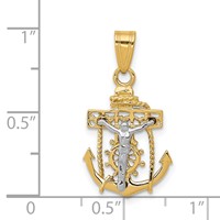 14K Two-tone Mariners Cross Pendant view 3