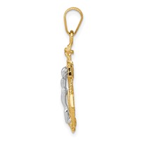 14K Two-tone Mariners Cross Pendant view 2
