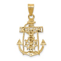 14K Two-tone Mariners Cross Pendant view 4