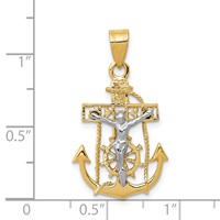 14K Two-tone Mariners Cross Pendant view 3