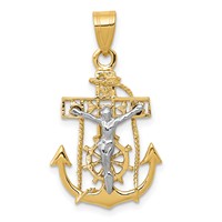 14K Two-tone Mariners Cross Pendant view 1