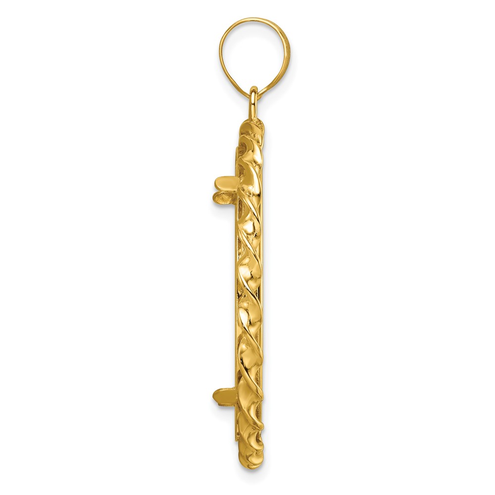 Wideband Distinguished Coin Jewelry 14k Polished Wide Twisted Wire 27.0mm Prong Coin Bezel Pendant (C8180/27.0)