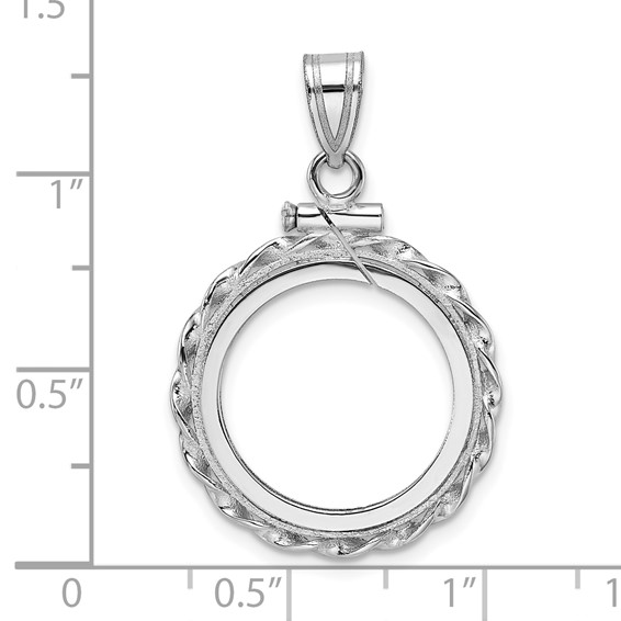 Polished Wide Twisted Wire Screw top Coin Bezel Pendant