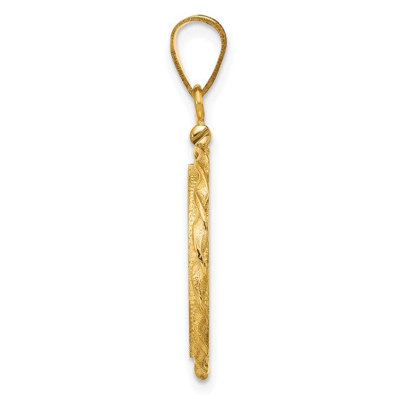 Wideband Distinguished Coin Jewelry 10k Polished Wide Twisted Wire 16.5mm x 1.35mm Screw Top Coin Bezel Pendant