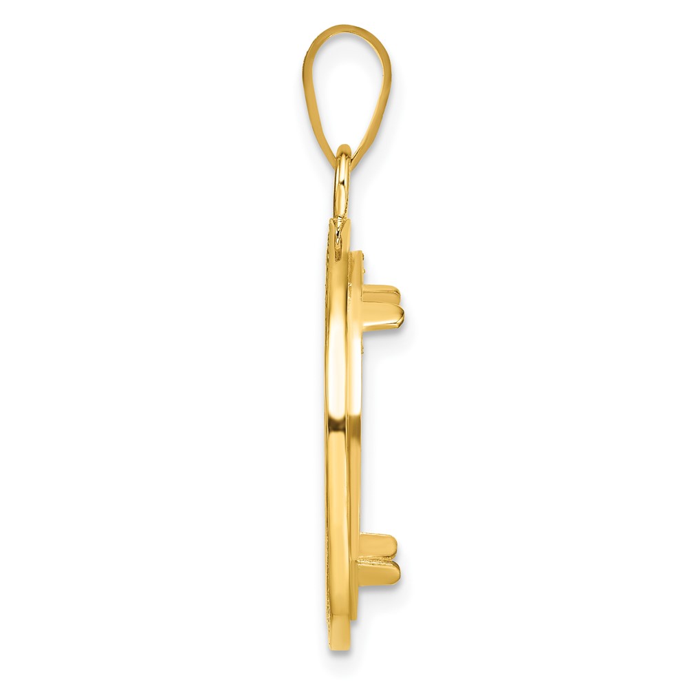 Wideband Distinguished Coin Jewelry 14k Polished and Beaded 18.0mm Prong Coin Bezel Pendant (C8183/18.0)
