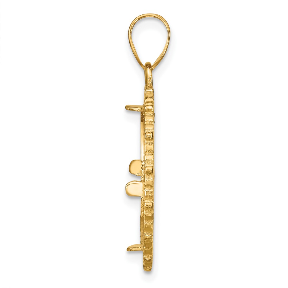 Wideband Distinguished Coin Jewelry 14k Polished Fancy 16.5mm Prong Coin Bezel Pendant (C8187/16.5)
