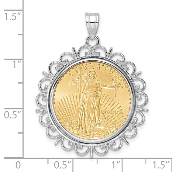 Fancy Polished Prong Bezel with Coin                                 