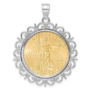 Fancy Polished Prong Bezel with Coin                                 