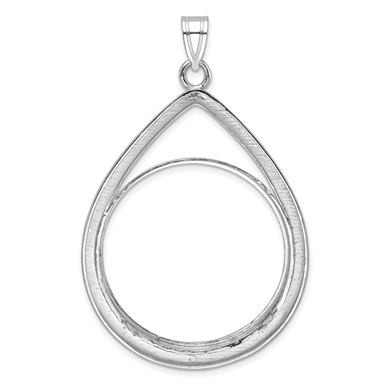 Diamond-Cut Lightweight Teardrop Prong Coin Bezel Pendant