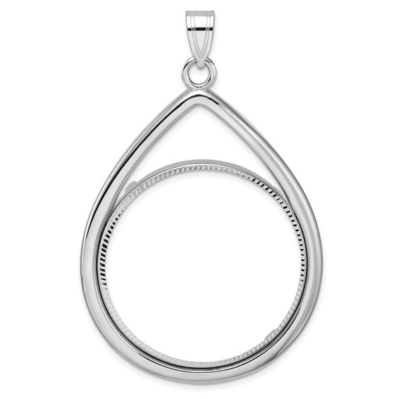 Diamond-Cut Lightweight Teardrop Prong Coin Bezel Pendant