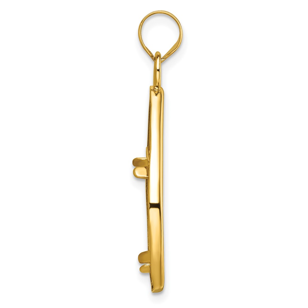 Wideband Distinguished Coin Jewelry 14k Polished Lightweight Teardrop 18.0mm Prong Coin Bezel Pendant (C8191/18.0)