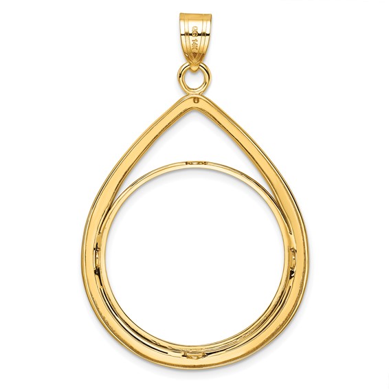 Lightweight Teardrop Prong Coin Bezel Pendant