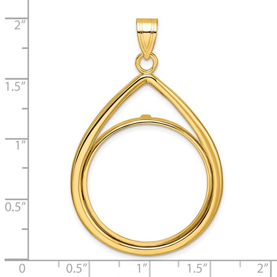 Lightweight Teardrop Prong Coin Bezel Pendant