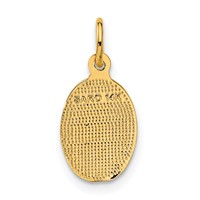 14K Yellow Gold Polished Small Saint Christopher Medal Oval Charm view 3