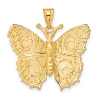 14K Yellow Gold Large Butterfly Pendant view 1