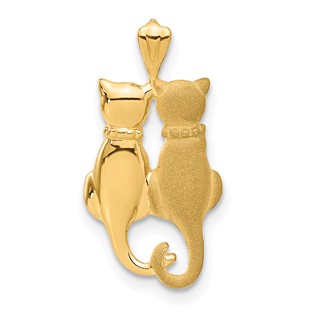 Gold Polished Cat Pendants