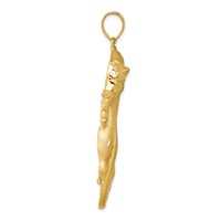 14K Yellow Gold Satin and Polished Panther Pendant view 2