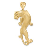 14K Yellow Gold Satin and Polished Panther Pendant view 5