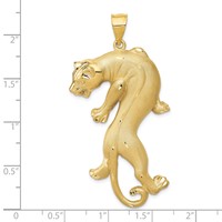 14K Yellow Gold Satin and Polished Panther Pendant view 4