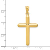 14K Yellow Gold Polished Cross Pendant view 4