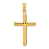 14K Yellow Gold Polished Cross Pendant view 1