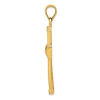 14K Yellow Gold Polished Latin Cross Pendant view 2