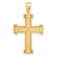 14K Yellow Gold Polished Latin Cross Pendant view 3