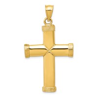 14K Yellow Gold Polished Latin Cross Pendant view 1