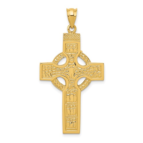 14K Yellow Gold Celtic Cross Pendant