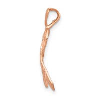 14K Rose Gold Diamond-cut Awareness Ribbon Pendant view 2