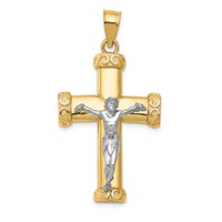 14K Two-tone Crucifix Pendant view 1