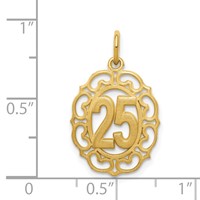 14K 25 in Oval Pendant view 4